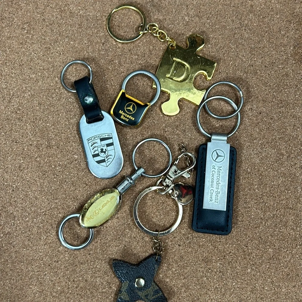 Various car key chains Mercedes Porsche Lexus, LV print